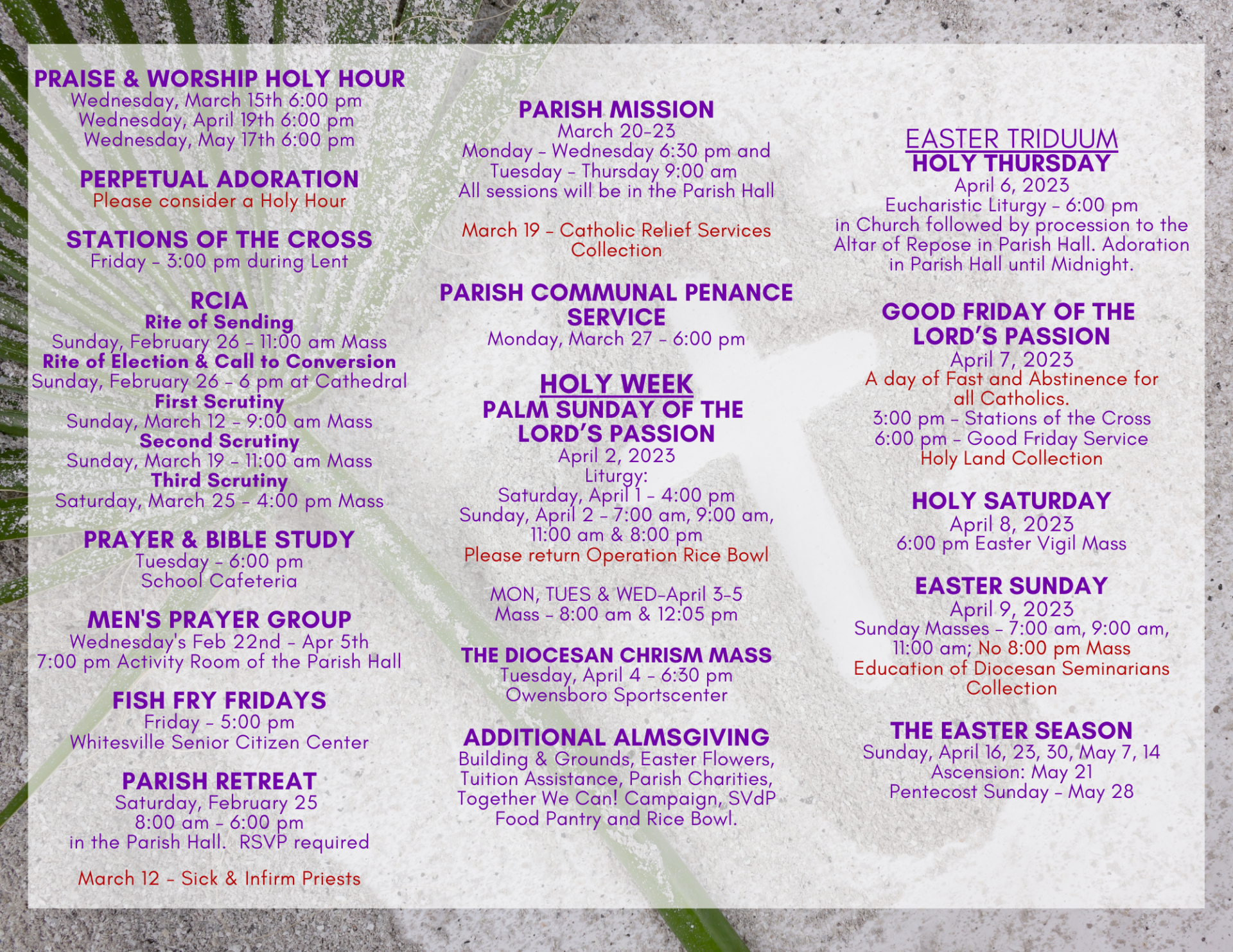 2023 Lent Flyer Back